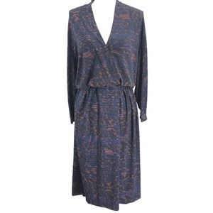 Lysse Women’s Mixed Print Long Sleeve Cross Front Stretchy Dress Size Small NEW